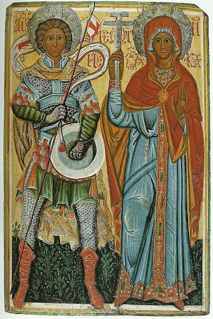 Los santos Jorge y Parasceve, de Korcyn (Ucrania), Museo nacional de Lviv.